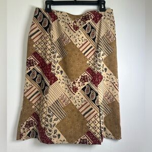 Vintage Harold's Southwestern Midi Skirt, Red Brown, Women's Size 10